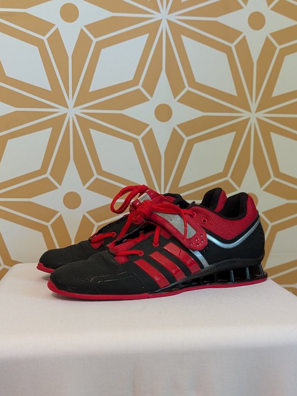 Adidas AdiPower Red Weightlifting Shoes Men's US 8.5